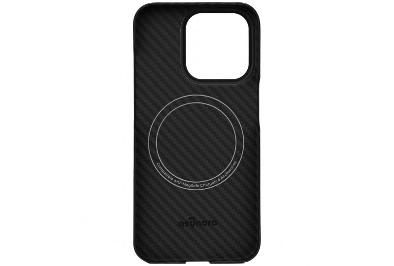 Чехол-накладка Asynora Magnetic aramid fiber для iPhone 15 Pro Max, кевлар, черный
