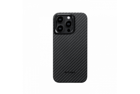 Чехол-накладка Pitaka MagEZ Case 4 для iPhone 15 Pro, кевлар, черный/серый