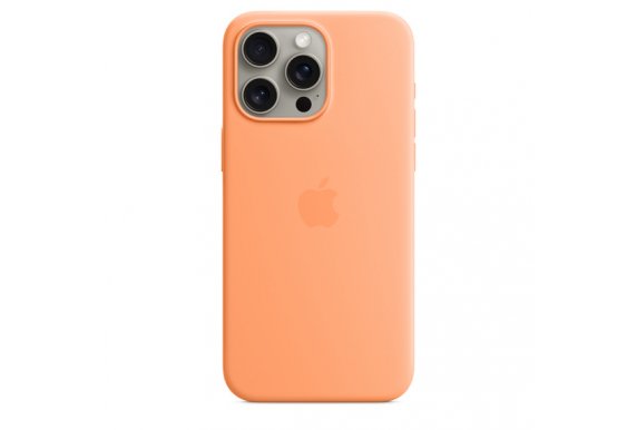 Чехол-накладка Apple MagSafe для iPhone 15 Pro Max, силикон, оранжевый