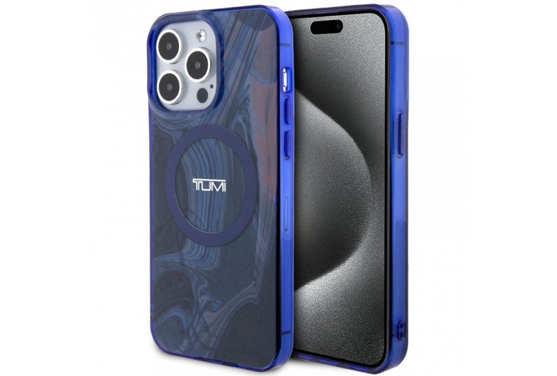 Чехол-накладка Tumi Liquid Double Laye для iPhone 15 Pro Max, пластик, синий