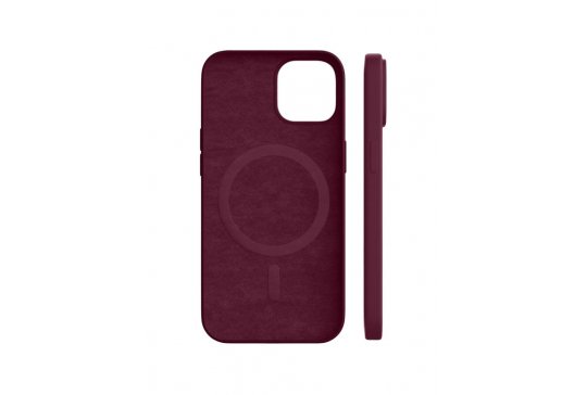 Чехол-накладка VLP Silicone case MagSafe для iPhone 14 Plus, силикон, марсала