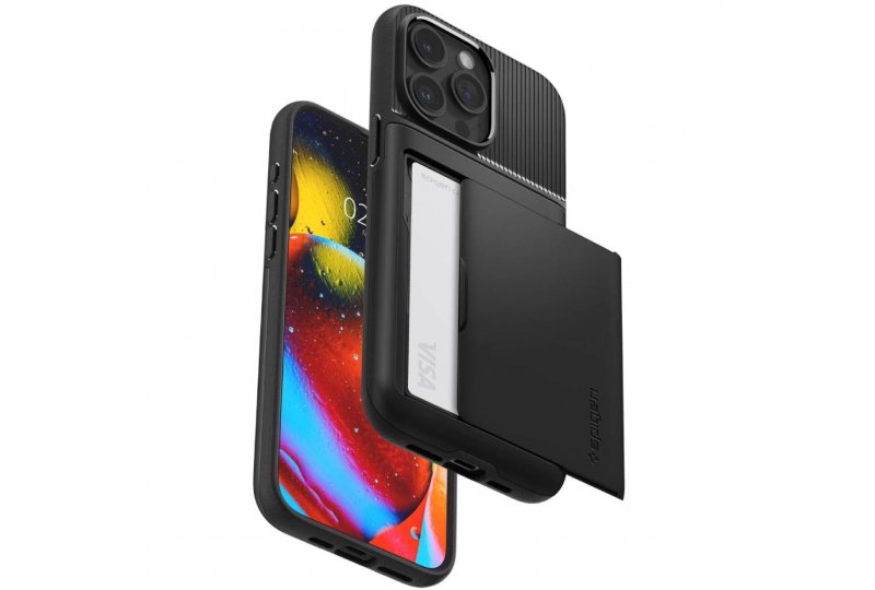 Чехол-накладка Spigen Slim Armor CS для iPhone 15 Pro Max, поликарбонат, черный