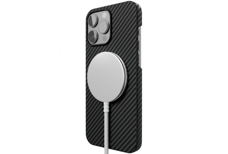 Чехол-накладка VLP Kevlar Case для iPhone 16 Pro, кевлар, черный