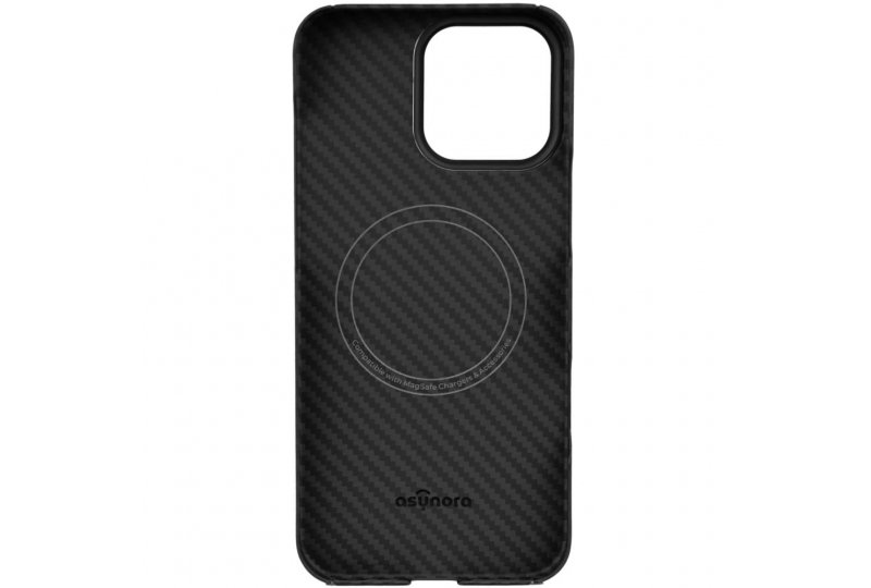 Чехол-накладка Asynora Magnetic aramid fiber для iPhone 16 Pro Max, кевлар, черный
