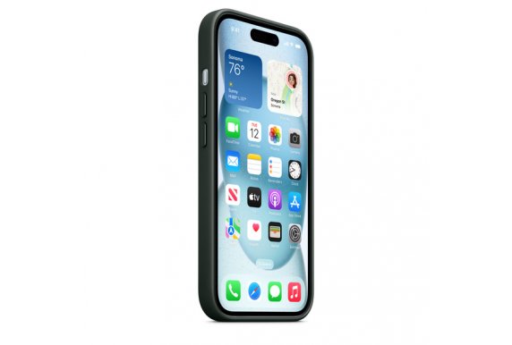 Чехол-накладка Apple MagSafe для iPhone 15, микротвил, вечно зеленый