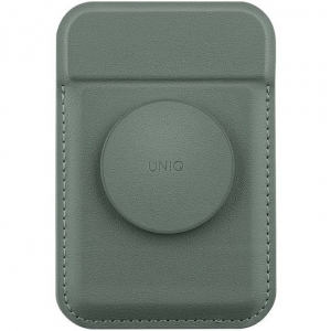 Чехол-бумажник Uniq Flixa with Pop-out Grip-stand, экокожа, зеленый
