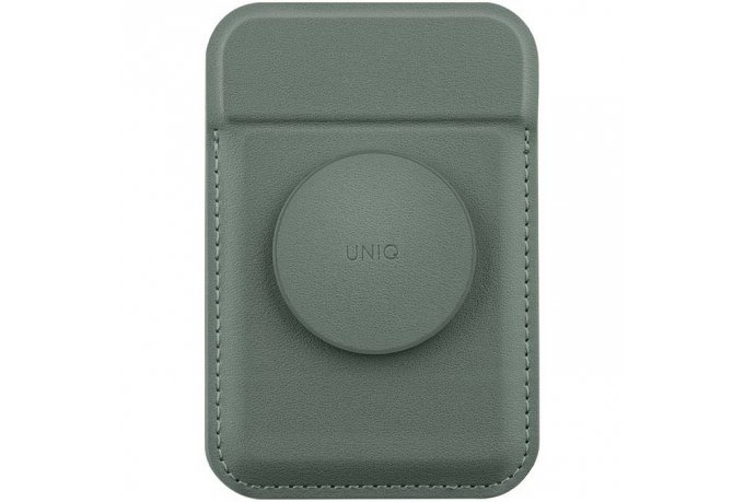Чехол-бумажник Uniq Flixa with Pop-out Grip-stand, экокожа, зеленый