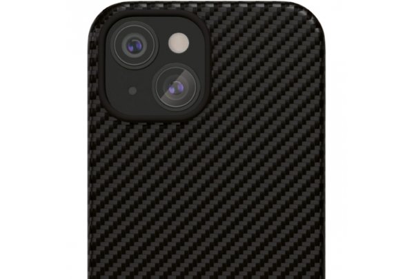 Чехол-накладка VLP Kevlar Case для iPhone 15 Plus, кевлар, черный