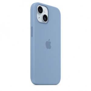 Чехол-накладка Apple MagSafe для iPhone 15, силикон, зимний синий