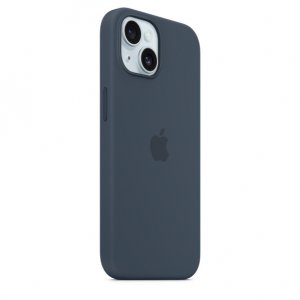 Чехол-накладка Apple MagSafe для iPhone 15, силикон, штормовой синий