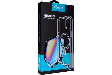 Чехол-накладка Synora Mag Clear Case для iPhone 15, полиуретан, прозрачный