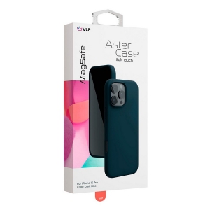 Чехол-накладка VLP Aster Case для iPhone 16 Pro, силикон, темно-синий