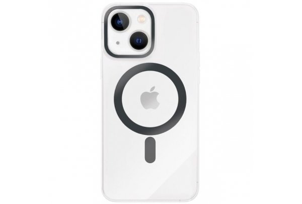 Чехол-накладка VLP Line case MagSafe для iPhone 14, поликарбонат, черный