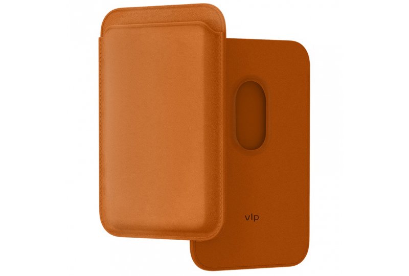 Чехол-бумажник VLP MagSafe, экокожа, коричневый