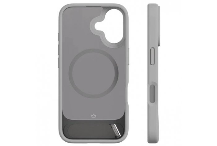Чехол-накладка VLP Reels Case для iPhone 16, поликарбонат, серый