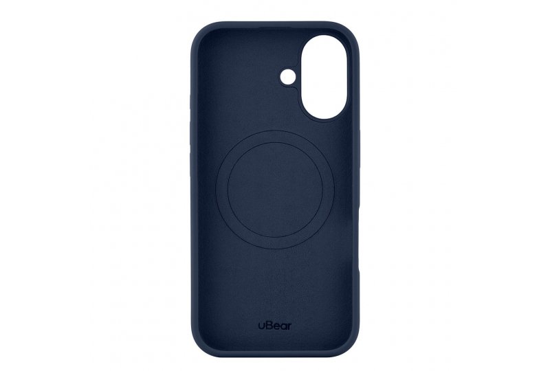 Чехол-накладка uBear Touch Mag Case для iPhone 16, силикон, темно-синий