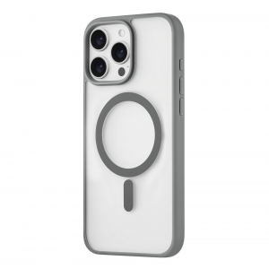 Чехол-накладка uBear Cloud Mag Case для iPhone 16 Pro Max, силикон, серый