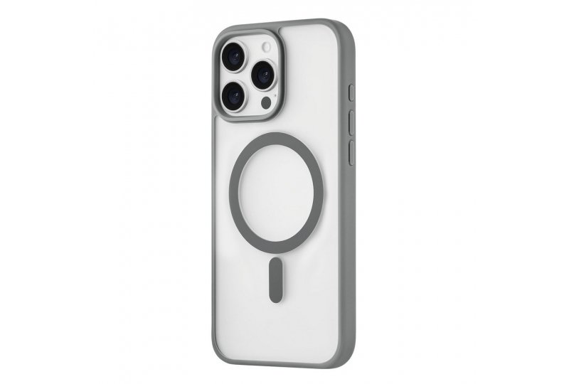 Чехол-накладка uBear Cloud Mag Case для iPhone 16 Pro Max, силикон, серый