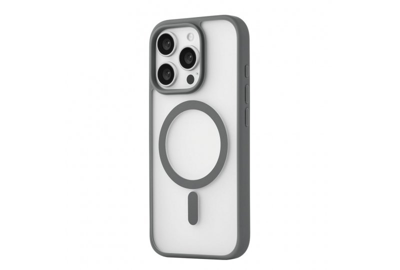 Чехол-накладка uBear Cloud Mag Case для iPhone 16 Pro, силикон, серый