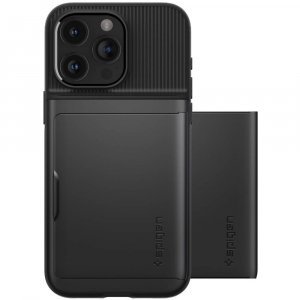 Чехол-накладка Spigen Slim Armor CS для iPhone 15 Pro Max, поликарбонат, черный