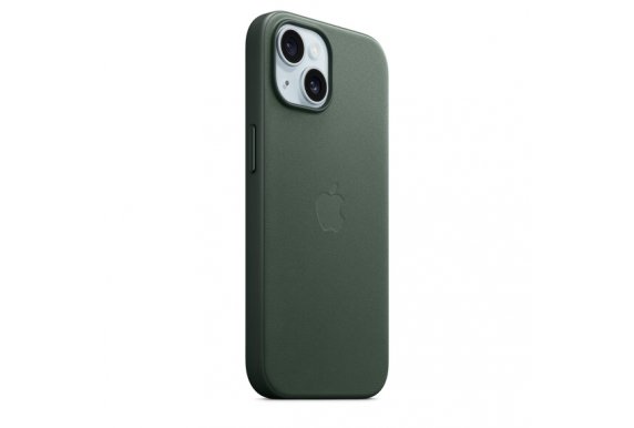 Чехол-накладка Apple MagSafe для iPhone 15, микротвил, вечно зеленый