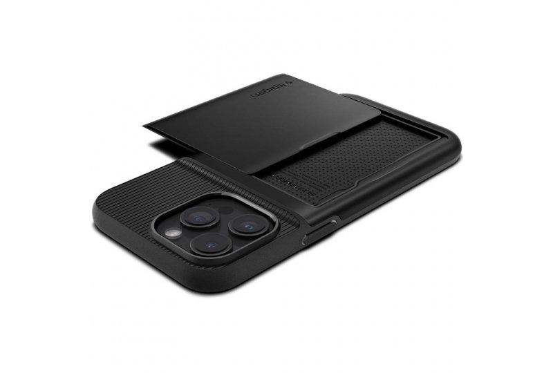 Чехол-накладка Spigen Slim Armor CS для iPhone 15 Pro Max, поликарбонат, черный