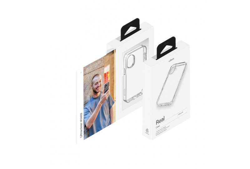 Чехол-накладка uBear Real Mag Case для iPhone 16 Pro, полиуретан, прозрачный