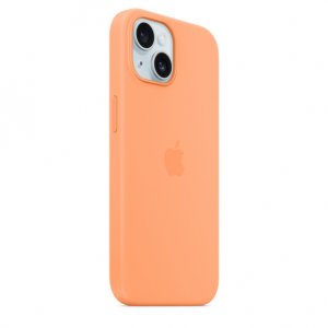 Чехол-накладка Apple MagSafe для iPhone 15, силикон, оранжевый