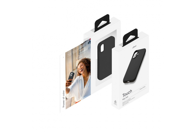 Чехол-накладка uBear Touch Mag Case для iPhone 16 Plus, силикон, черный