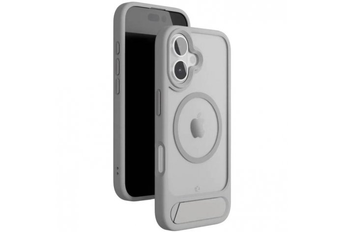 Чехол-накладка VLP Reels Case для iPhone 16, поликарбонат, серый