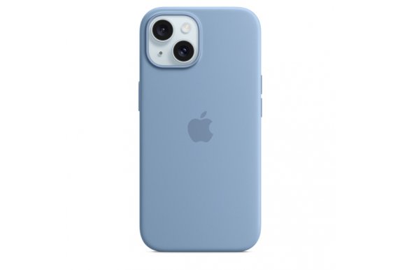 Чехол-накладка Apple MagSafe для iPhone 15, силикон, зимний синий