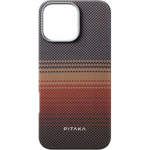 Чехол-накладка Pitaka Tactile Woven Sunset для iPhone 16 Pro Max, арамид (кевлар), оранжевый