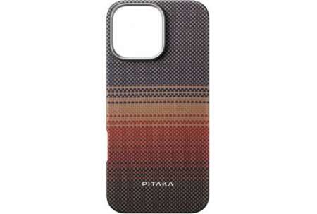 Чехол-накладка Pitaka Tactile Woven Sunset для iPhone 16 Pro Max, арамид (кевлар), оранжевый