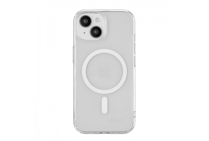 Чехол-накладка uBear Real Mag Case для iPhone 15, полиуретан, прозрачный