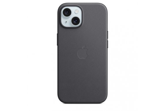 Чехол-накладка Apple MagSafe для iPhone 15, микротвил, черный