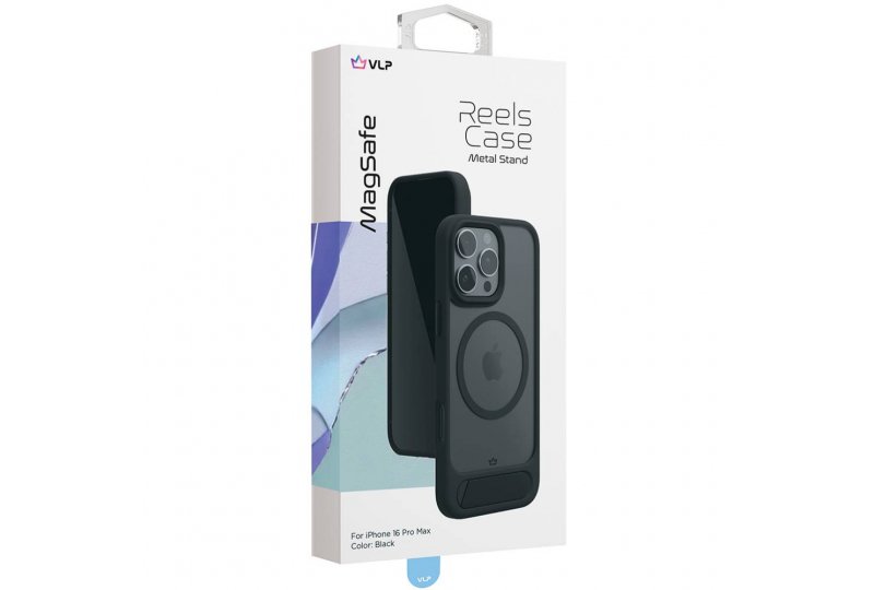 Чехол-накладка VLP Reels Case для iPhone 16 Pro Max, поликарбонат, черный