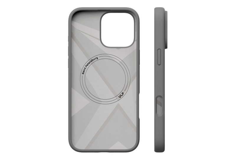 Чехол-накладка VLP Aster Case для iPhone 16 Pro, силикон, серый