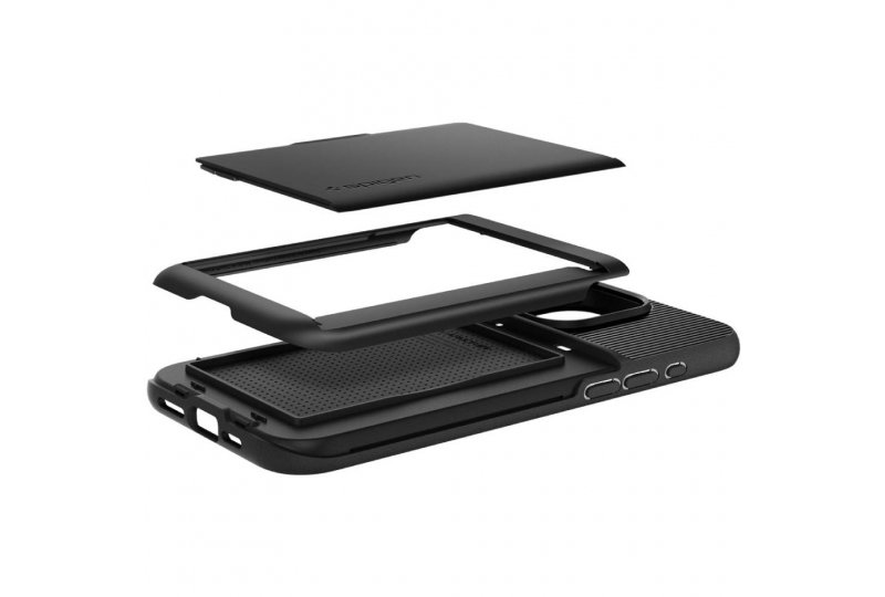 Чехол-накладка Spigen Slim Armor CS для iPhone 15 Pro Max, поликарбонат, черный