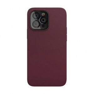 Чехол-накладка VLP Silicone case MagSafe для iPhone 14, силикон, марсала