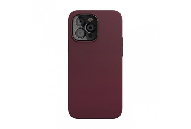 Чехол-накладка VLP Silicone case MagSafe для iPhone 14, силикон, марсала