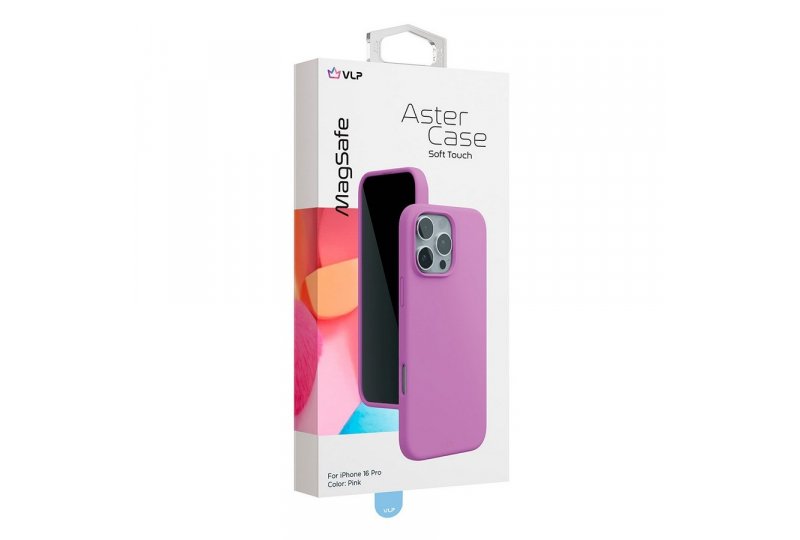 Чехол-накладка VLP Aster Case для iPhone 16 Pro, силикон, розовый
