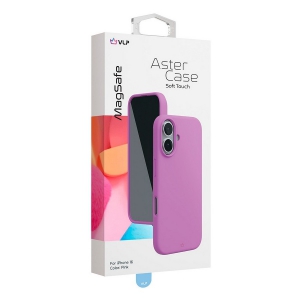 Чехол-накладка VLP Aster Case для iPhone 16, силикон, розовый