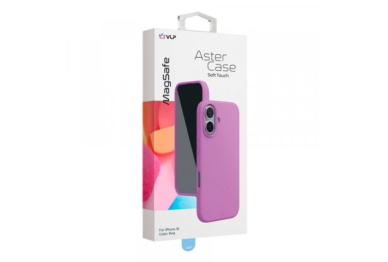 Чехол-накладка VLP Aster Case для iPhone 16, силикон, розовый