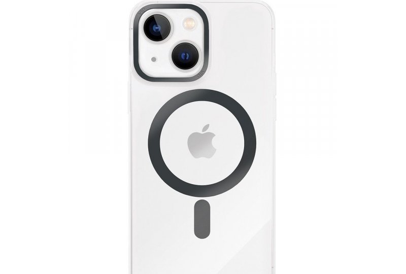 Чехол-накладка VLP Line case MagSafe для iPhone 14, поликарбонат, черный
