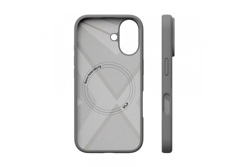 Чехол-накладка VLP Aster Case для iPhone 16, силикон, серый