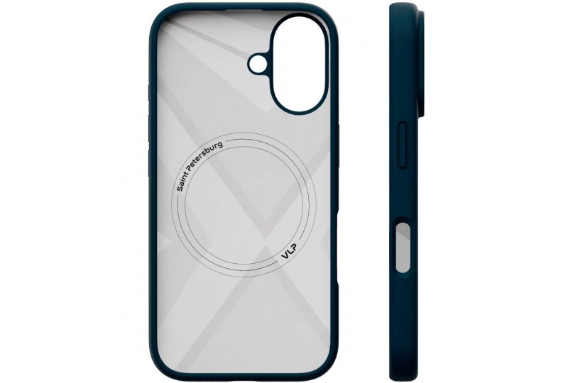 Чехол-накладка VLP Aster Case для iPhone 16, силикон, темно-синий