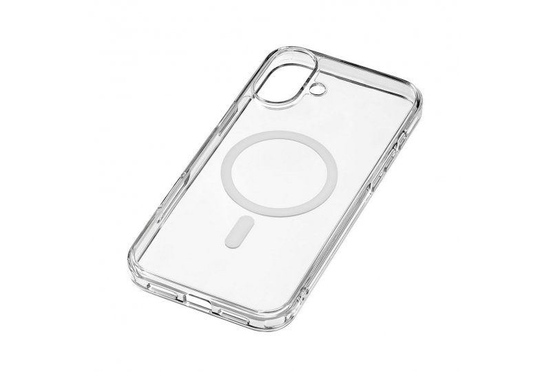 Чехол-накладка uBear Real Mag Case для iPhone 16 Plus, полиуретан, прозрачный