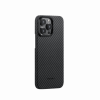 Чехол-накладка Pitaka MagEZ Case 4 для iPhone 15 Pro, кевлар, черный/серый