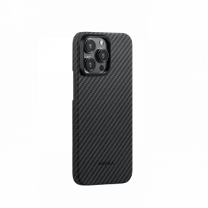 Чехол-накладка Pitaka MagEZ Case 4 для iPhone 15 Pro, кевлар, черный/серый