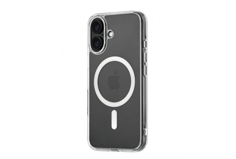 Чехол-накладка uBear Real Mag Case для iPhone 16, полиуретан, прозрачный